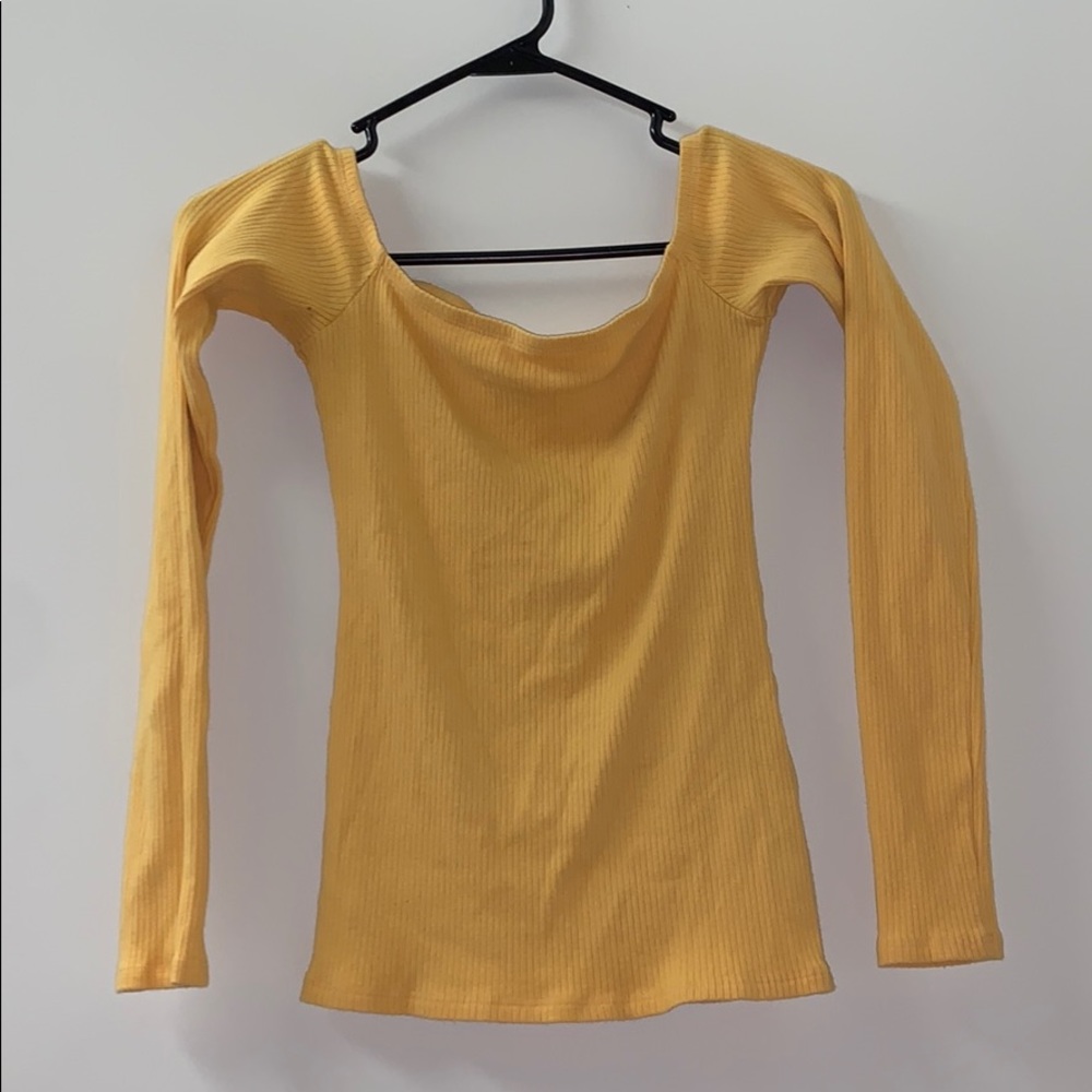 Right yellow off the shoulder top